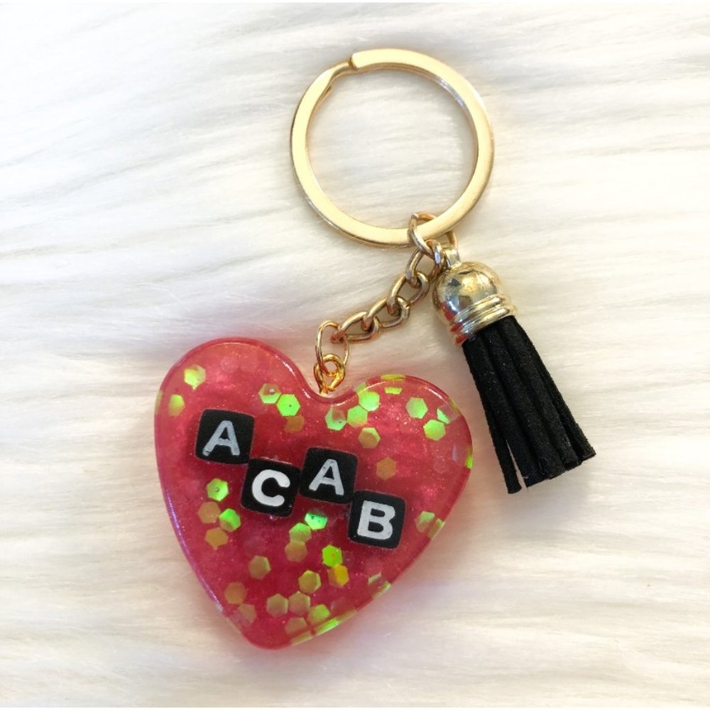 ACAB Keychain-Pink/Iridescent